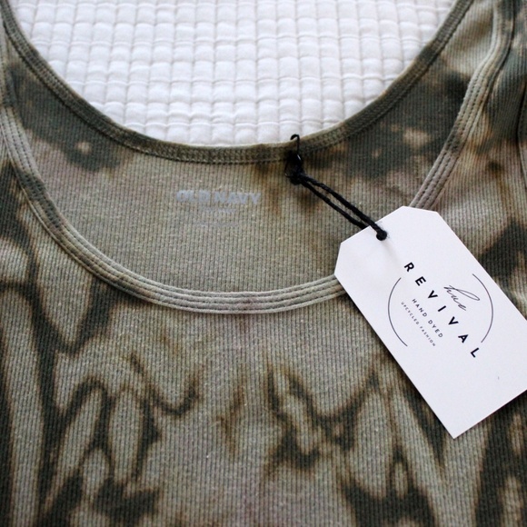 Handmade reverse tie dye ribbed knit tank top by Hue Revival - Picture 5 of 11